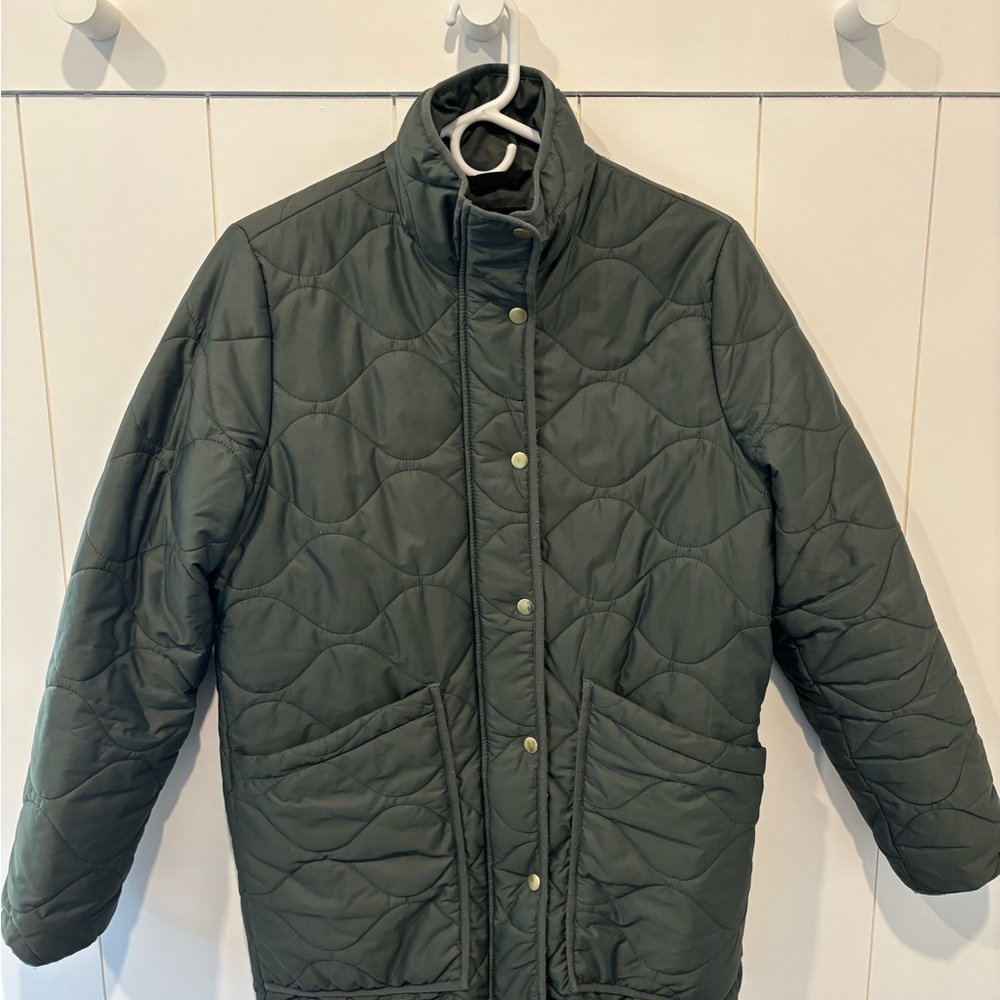 Green Quilted Quince Featherless Jacket